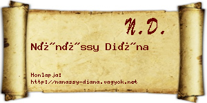 Nánássy Diána névjegykártya